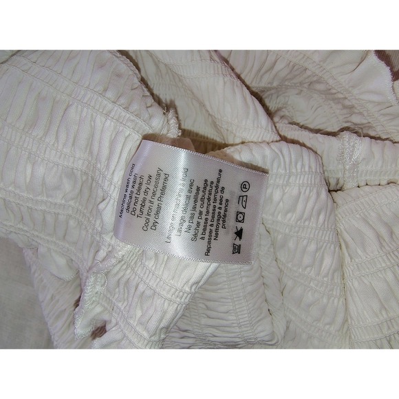 Veronica Beard White Langston Smocked Fitted Puff Sleeves Top - Picture 8 of 9